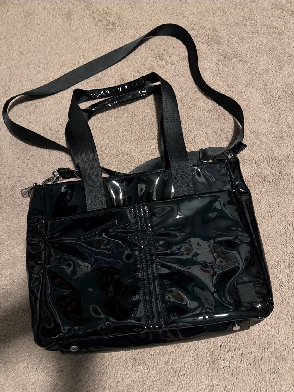 IHKWIP Glossy Black Patent Tote